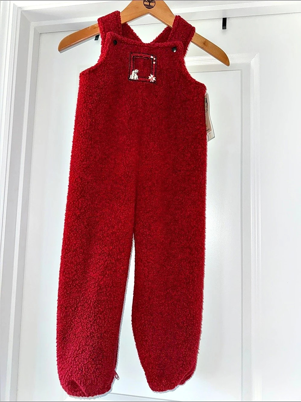 Vintage NWT Jolly Kidz Red Berber Girls Bib Overall Snowsuit Size 3/4